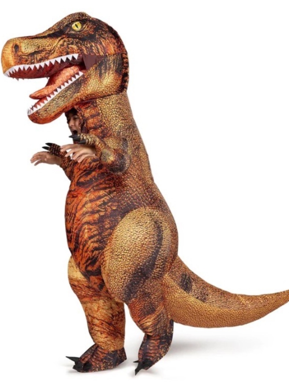 New Puff Me Up Full Size Inflatable T-Rex Costume Children's Size (7-10 yrs)